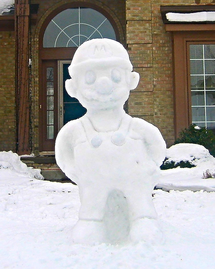 Mario Snow Sculpture by mmodeman on DeviantArt