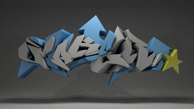 Digital graffiti done in illustrator and Cinema 4D