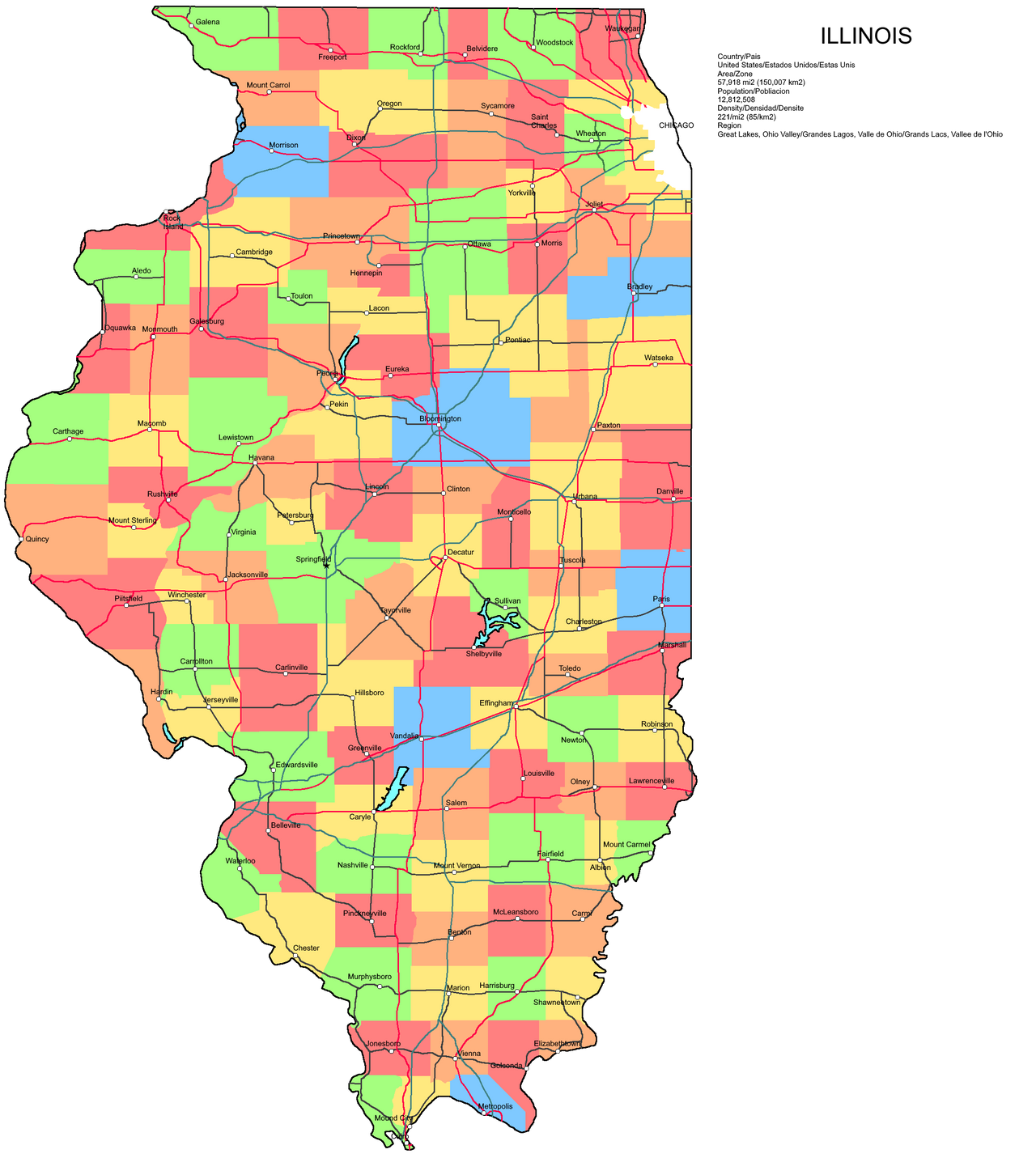 Illinois US Roadmap By DwightTheMapGuy101 On DeviantArt
