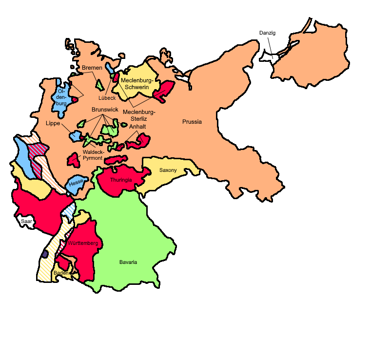 Weimar Republic 1923 states by DwightTheMapGuy101 on DeviantArt