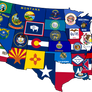 Contiguous U.S. state flag map