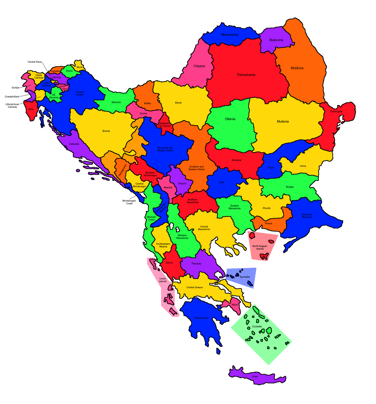 Regions of the Balkan Peninsula per Country by DwightTheMapGuy101 on ...