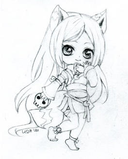 Commission Wolf Girl Chibi By Butterflywingies On Deviantart