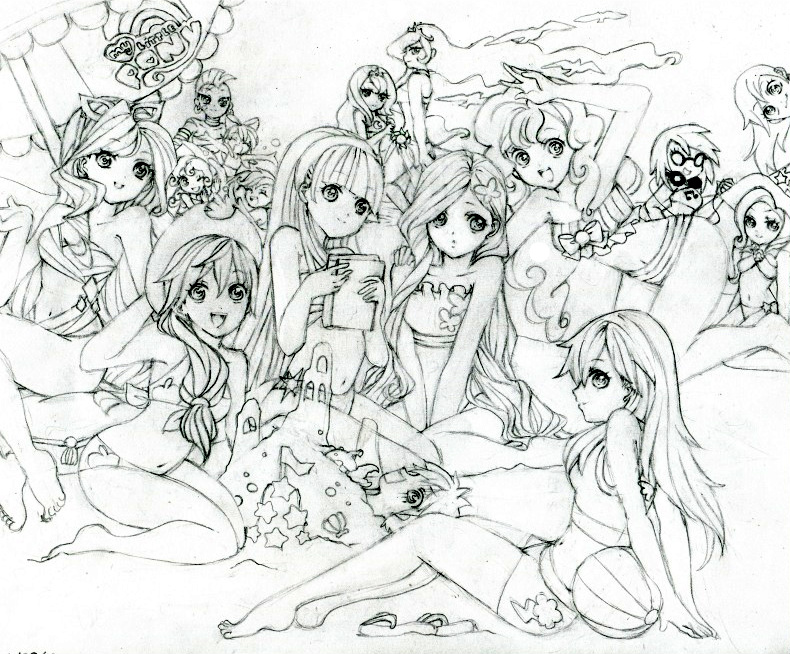 MLP:FIM at the beach by ButterflyWingies