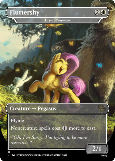fluttershy mtg card My Little Pony Premiere CCG Theme Deck MLP Enterplay Hasbro Collectable box for storing TCG decks MtG Fluttershy Vryn Wingmare Variant