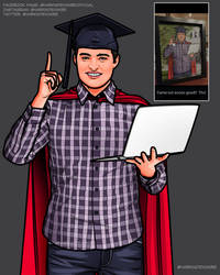 Graduation Photo (Cartoon Art Style)