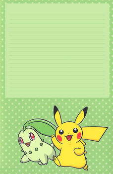 Chikorita and Pikachu Stationery