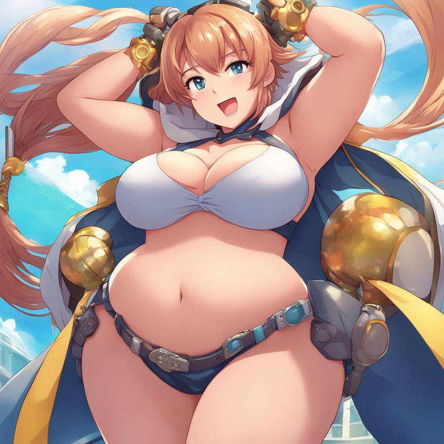 Girl with huge fat belly giant breasts fat thighs