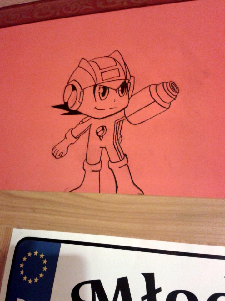 Chibi Rockman.exe over my door