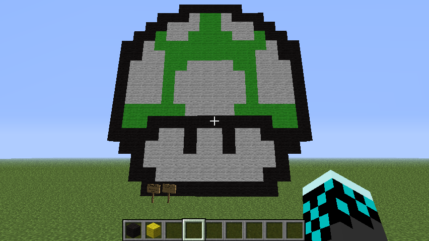 Super Mario 1-Up Mushroom- Minecraft Pixel Art