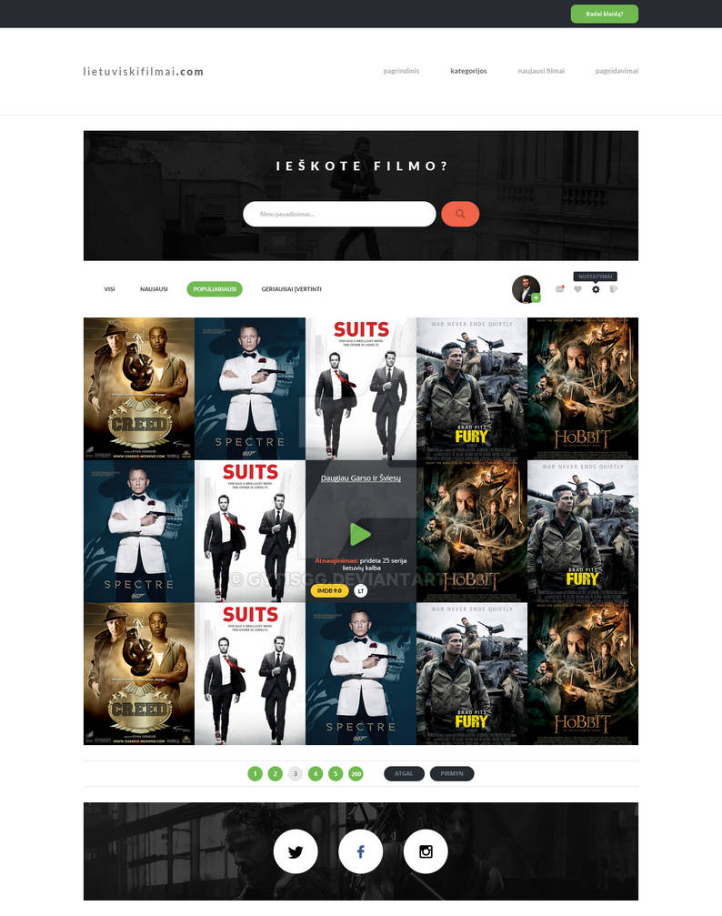 Simple films web design by GytisGG on DeviantArt