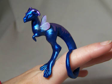 ooak little blue dragon