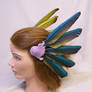 macaw parrot feather Valkyrie hair clips
