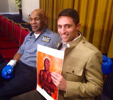 Me with Mike Tyson and art I did of him