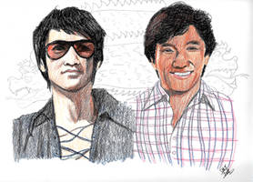 Bruce Lee Jackie Chan sketch - Kung Fu