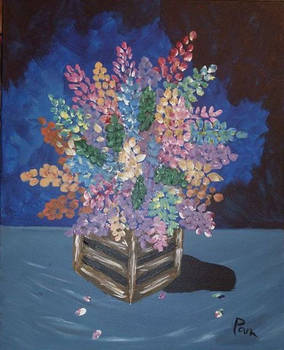 Flowers in a Wooden Box Painting