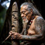 Enhanced-An elderly Maori tohunga whakairo (master