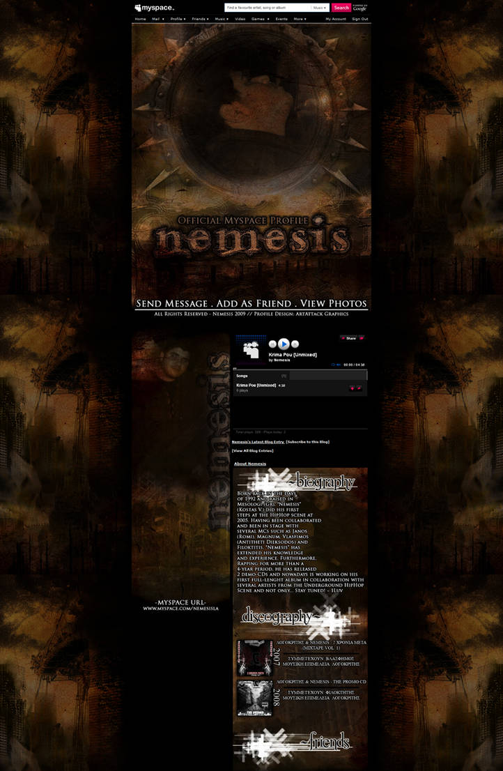 Nemesis Myspace Layout by ctgfx on DeviantArt