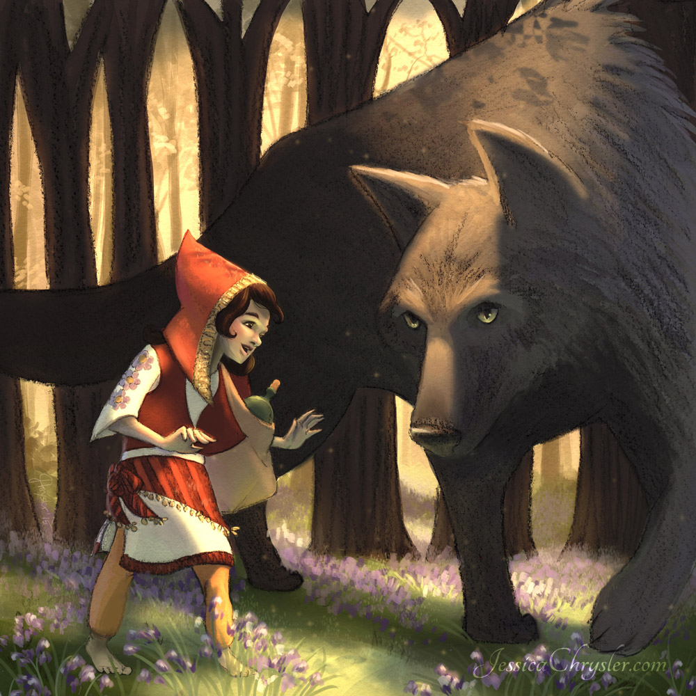 Red Riding Hood Meets the Wolf by jesschrysler