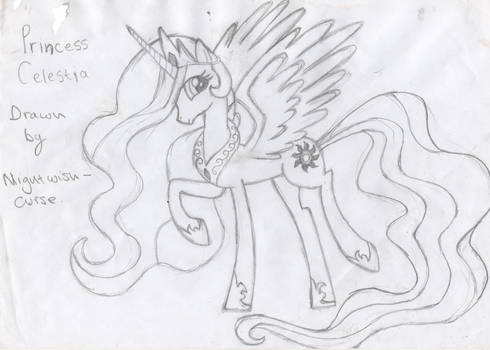 Re-upload Princess Celestia pencil art