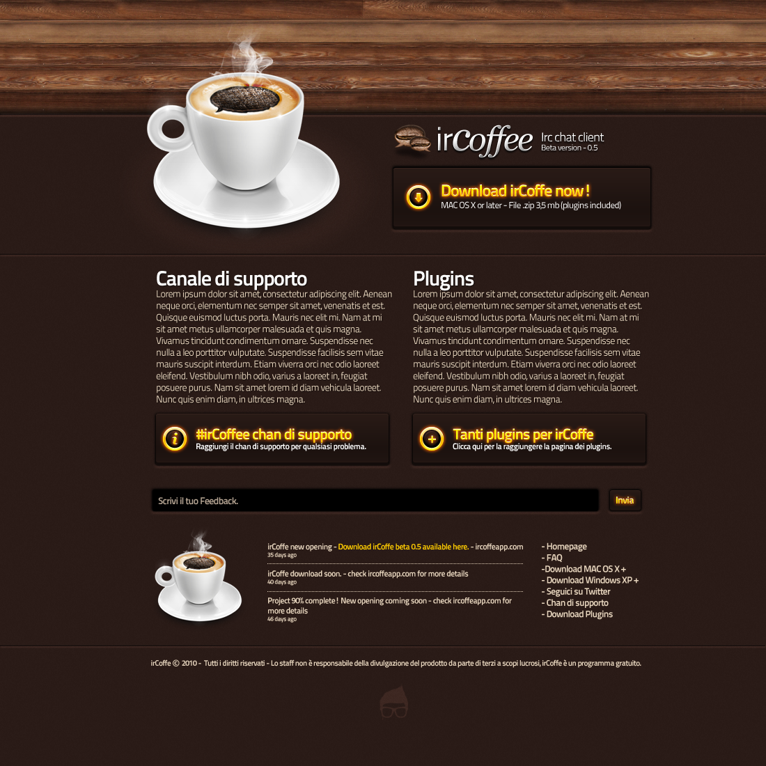 irCoffe Download Page by Svengraph