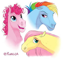 Pinkie - Fluttershy - Rainbow Doodles