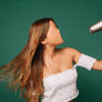 Faceless Drying Hair Girl