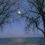 moon over lake