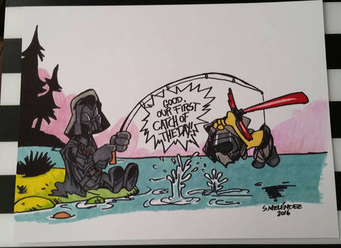 Calvin  Hobbes Star Wars mashup fan art 