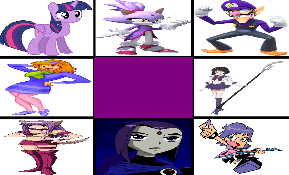 Purple Character Examples My Favorite Purple Characters by Tara012 on DeviantArt