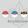 Pokemon Wallpaper: Be Prepared (line version).