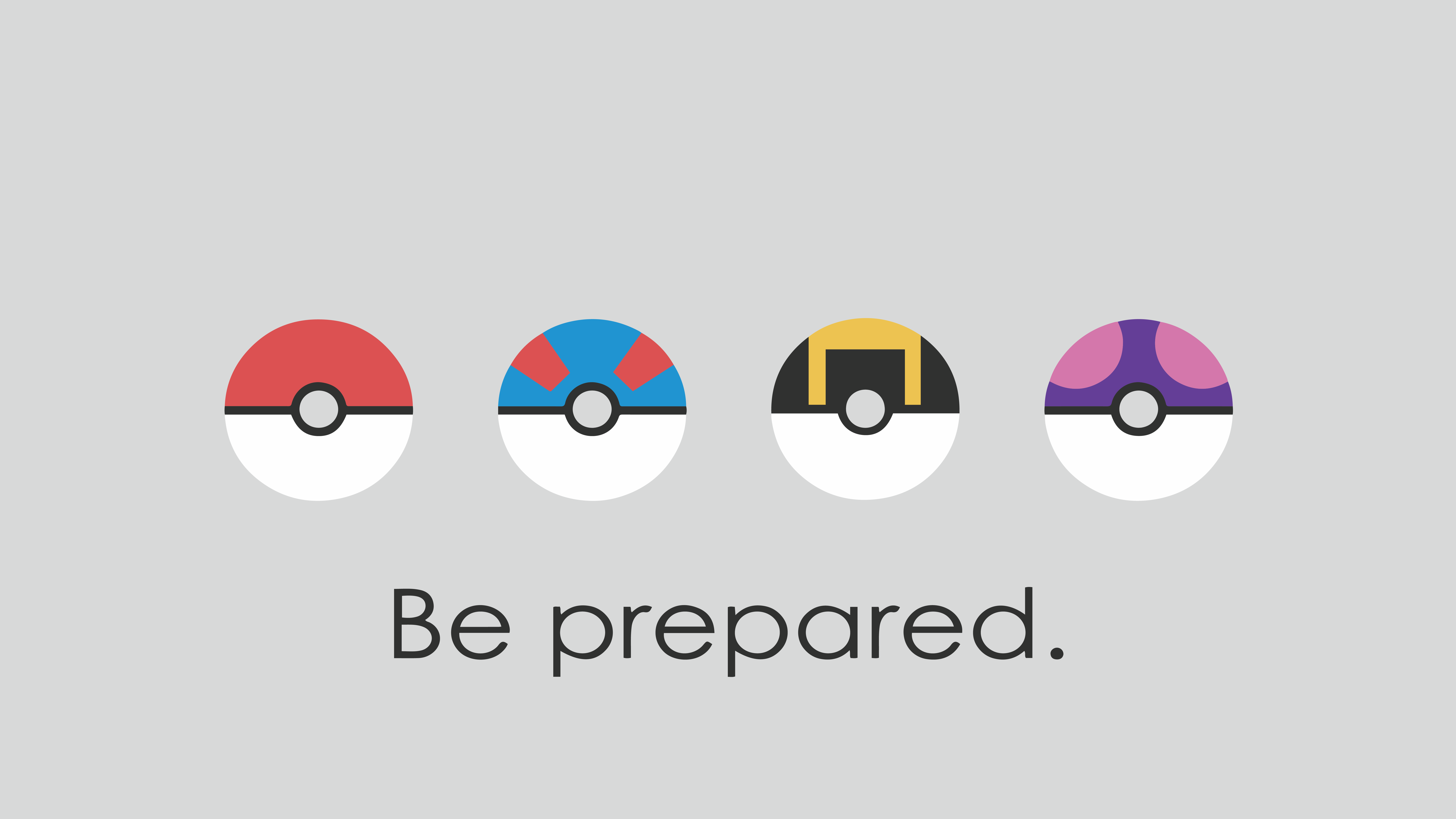 Pokemon Wallpaper: Be Prepared (line version 2).