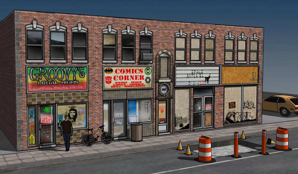 Ghetto Storefront Groovy's and Comics Corner Storefront by Shadowstate on DeviantArt