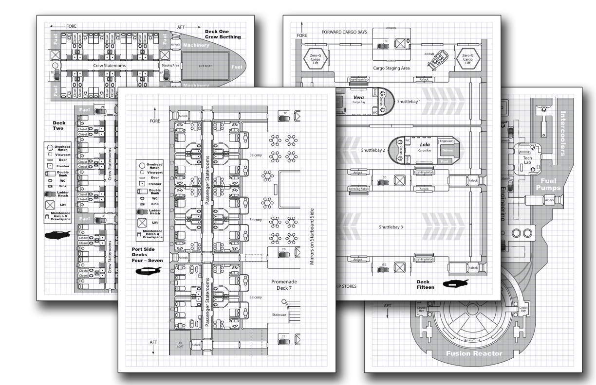 Phoenix Starliner Deckplan Pack (for Traveller)