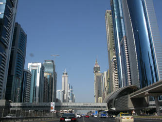 Dubai Skylines on main city highway 2