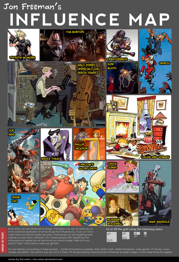 Jon Freeman Deviantart Jon Freeman's influence map by JonFreeman on DeviantArt