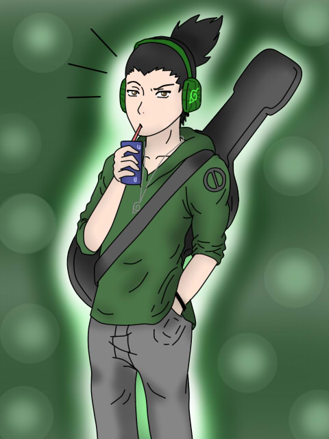 Shikamaru and a guitar