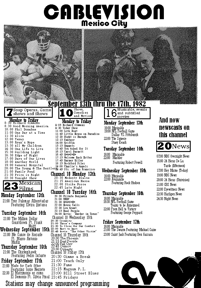 Cablevision Deviantart Mexico City Cablevision 1982 Program Schedule by P201TheGreatGuy on ...