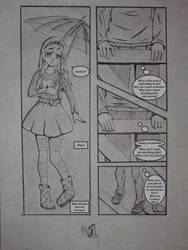 chptr1 pg1 -The Girl with the Red Umbrella [manga] by SuperHybridLlamaLion