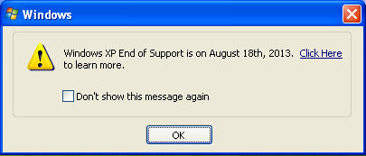 Windows Xp Message Frame Windows XP End of Support Message by DurriroMash002 on DeviantArt