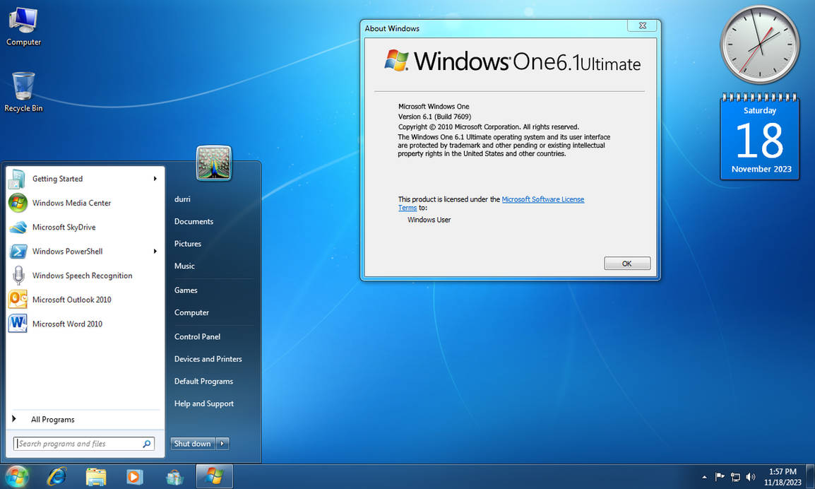 Windows One 6.1 Desktop by DurriroMash002 on DeviantArt