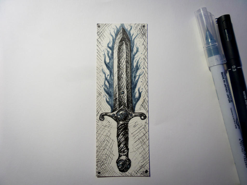 Magic sword bookmark (ink and marker) by MadV7ad on DeviantArt