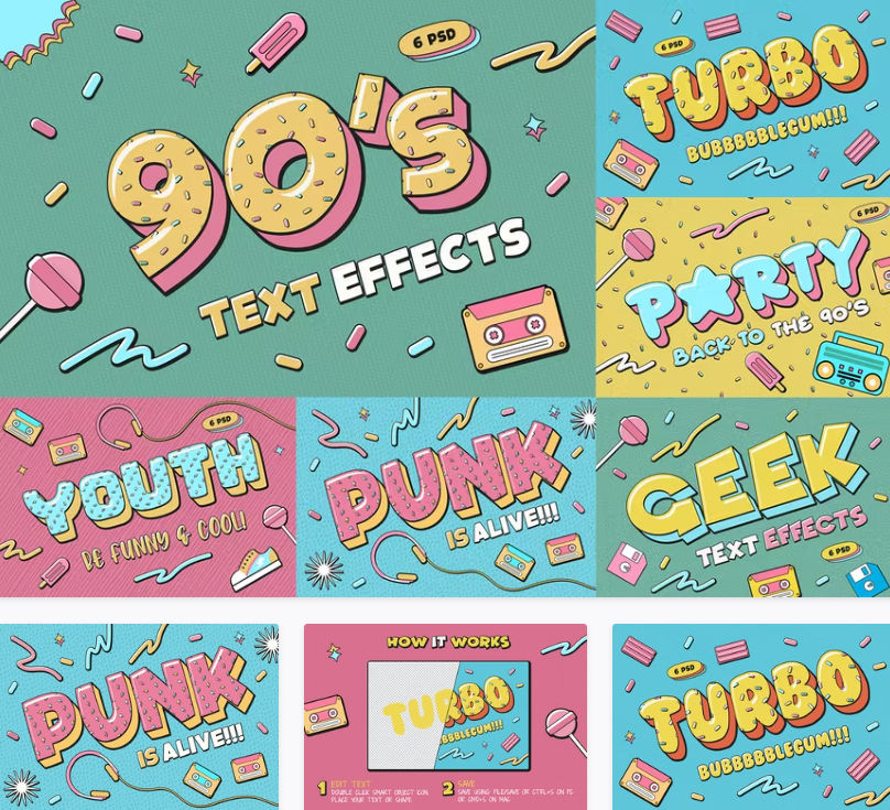 90s Style Text Effects by BrielleOrtiz on DeviantArt