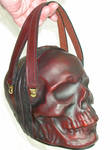 Leather skull purse clutch in ox blood by GriffinLeather