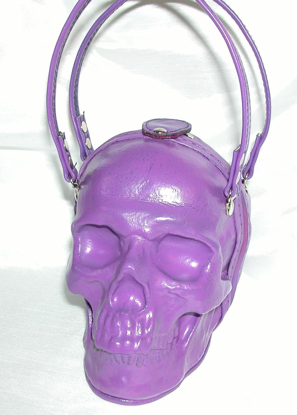 Purple Leather Skull Bag