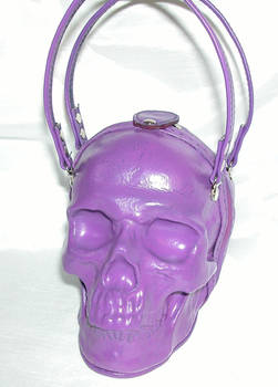 Purple Leather Skull Bag