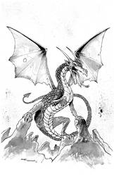 Dragon with ink wash