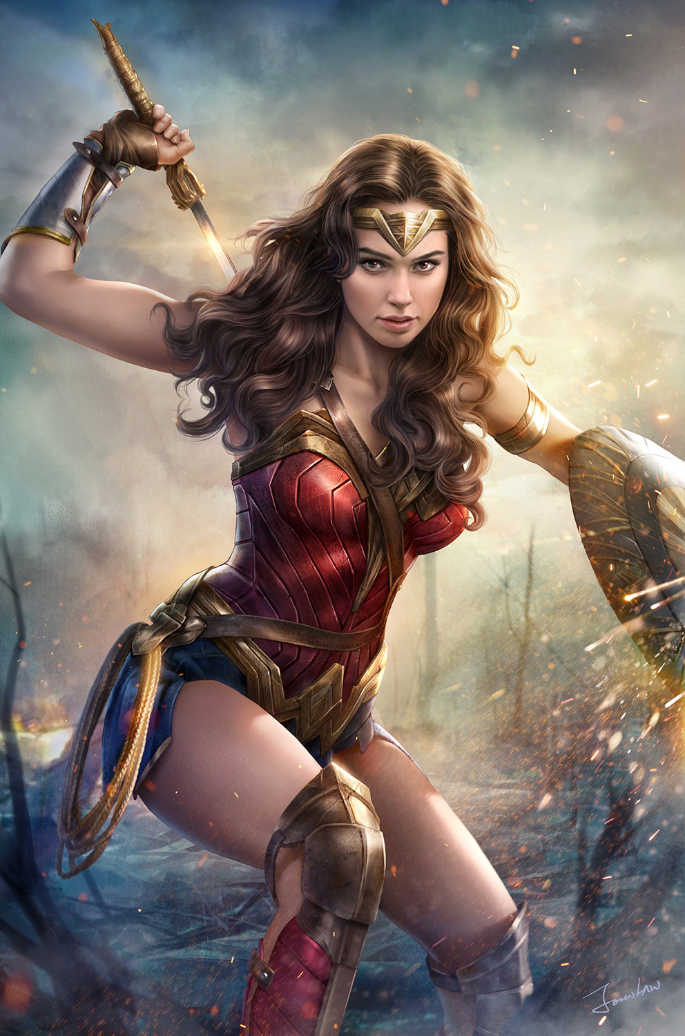 Gal Gadot as Wonder Woman in the movie Wonder Woman 2017 #galgadot