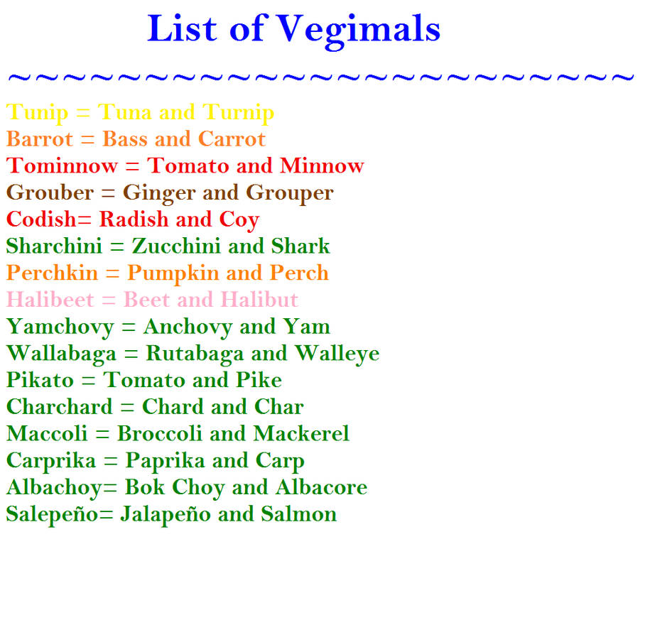 Vegimal Names By Girsgirly On Deviantart Vegimal Names By Girsgirly On Deviantart