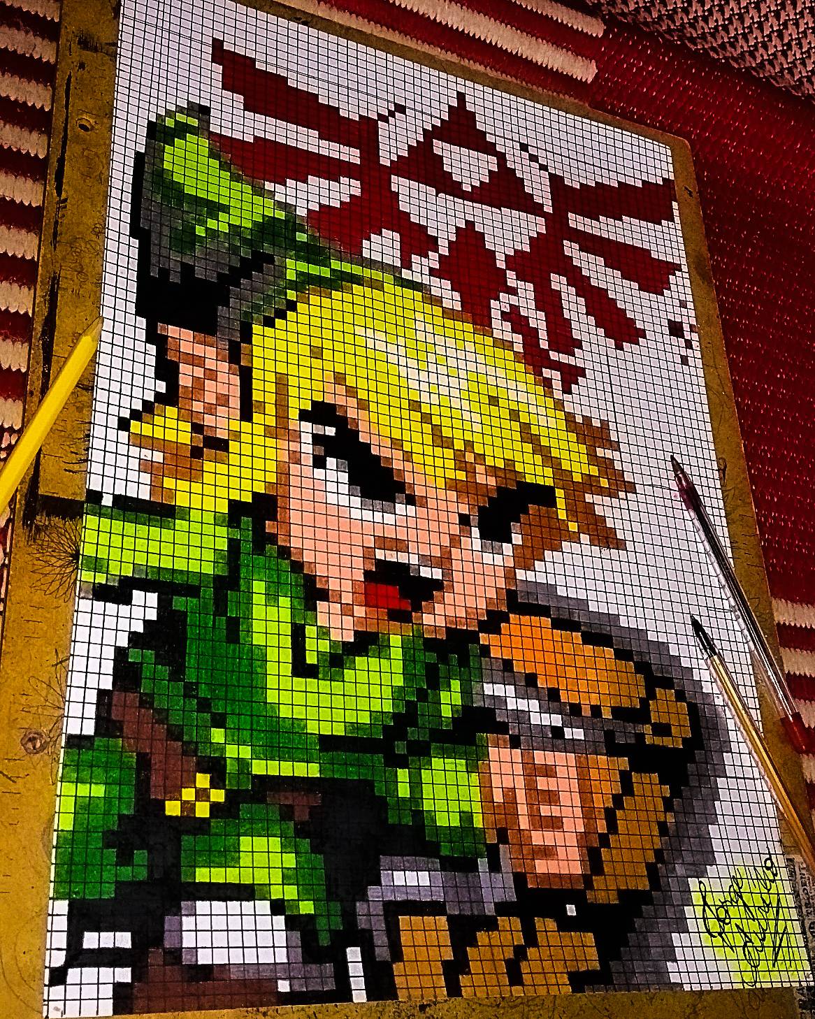 Quadro Link The Legend Of Zelda Pixel Art Alto Relevo